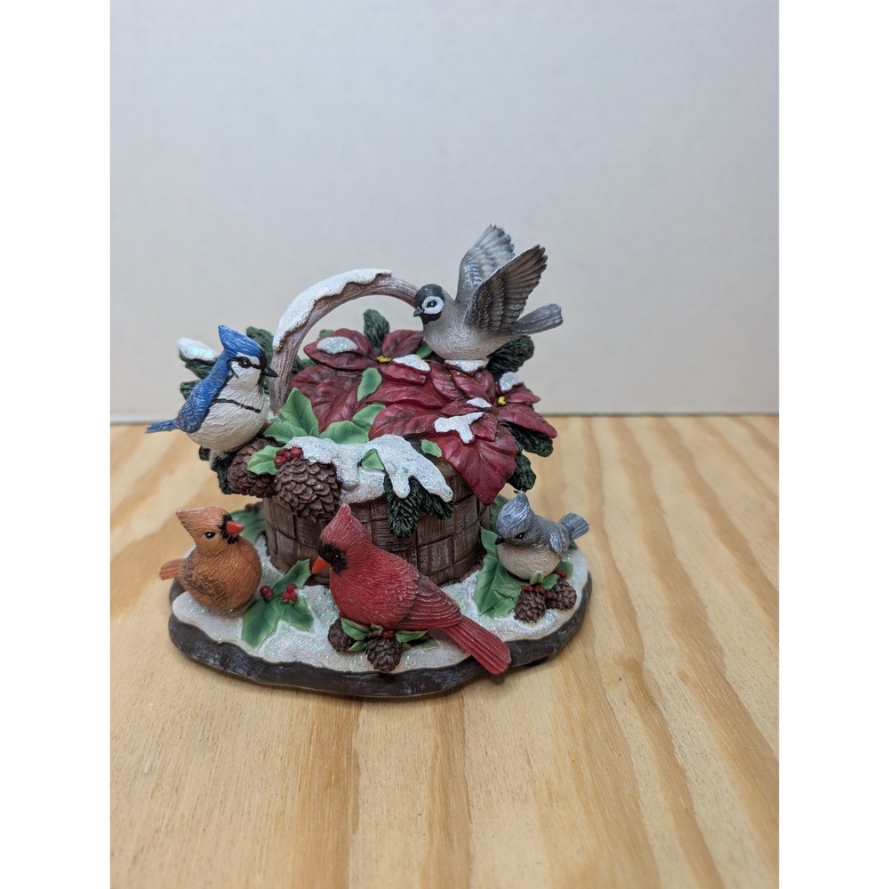 Bradford Exchange Winter's Melody Nature's Songbook Bird Figurine Box AS Is